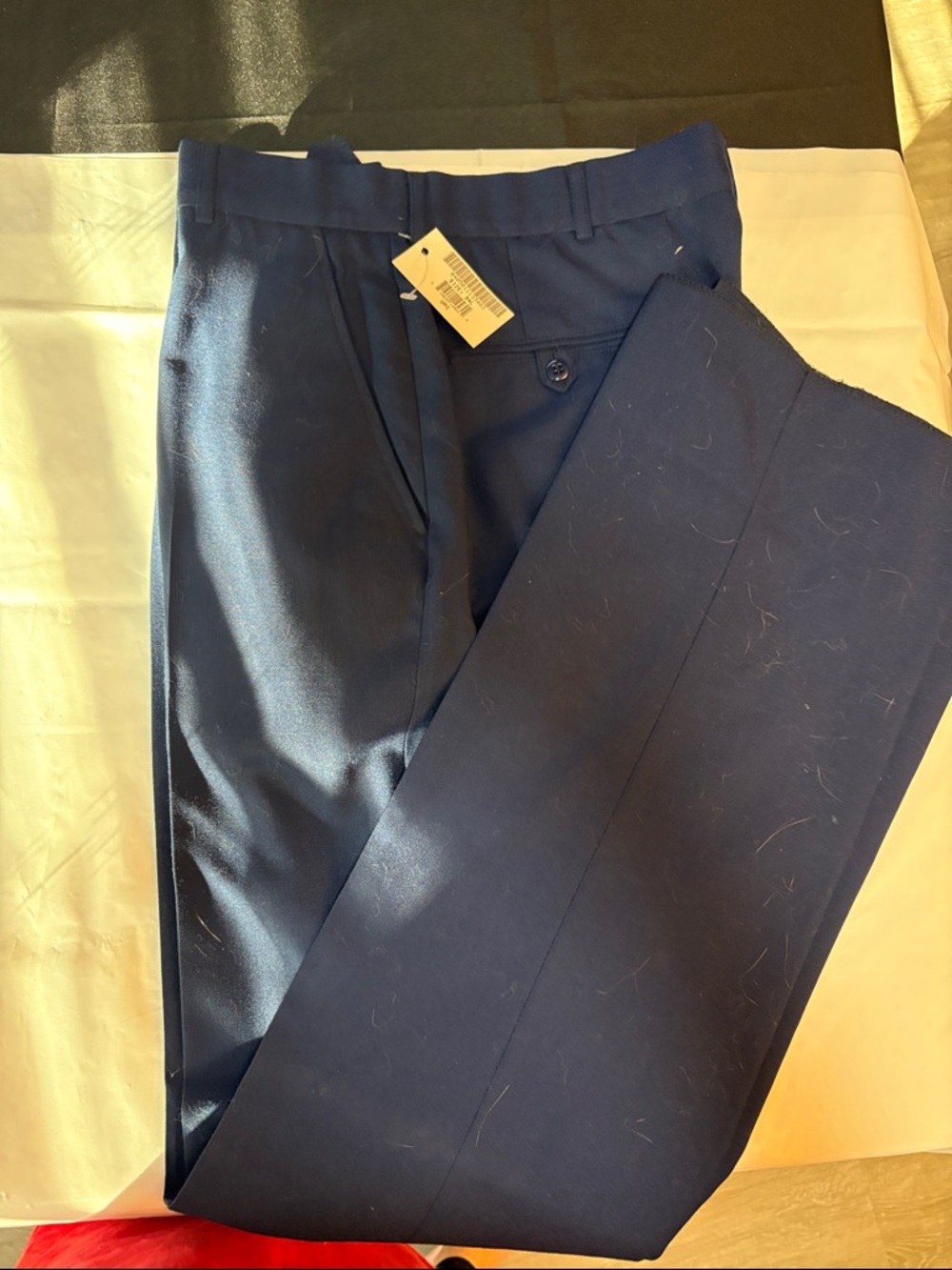 Men's Navy Dress Pants - Tailored Flat Front Trousers